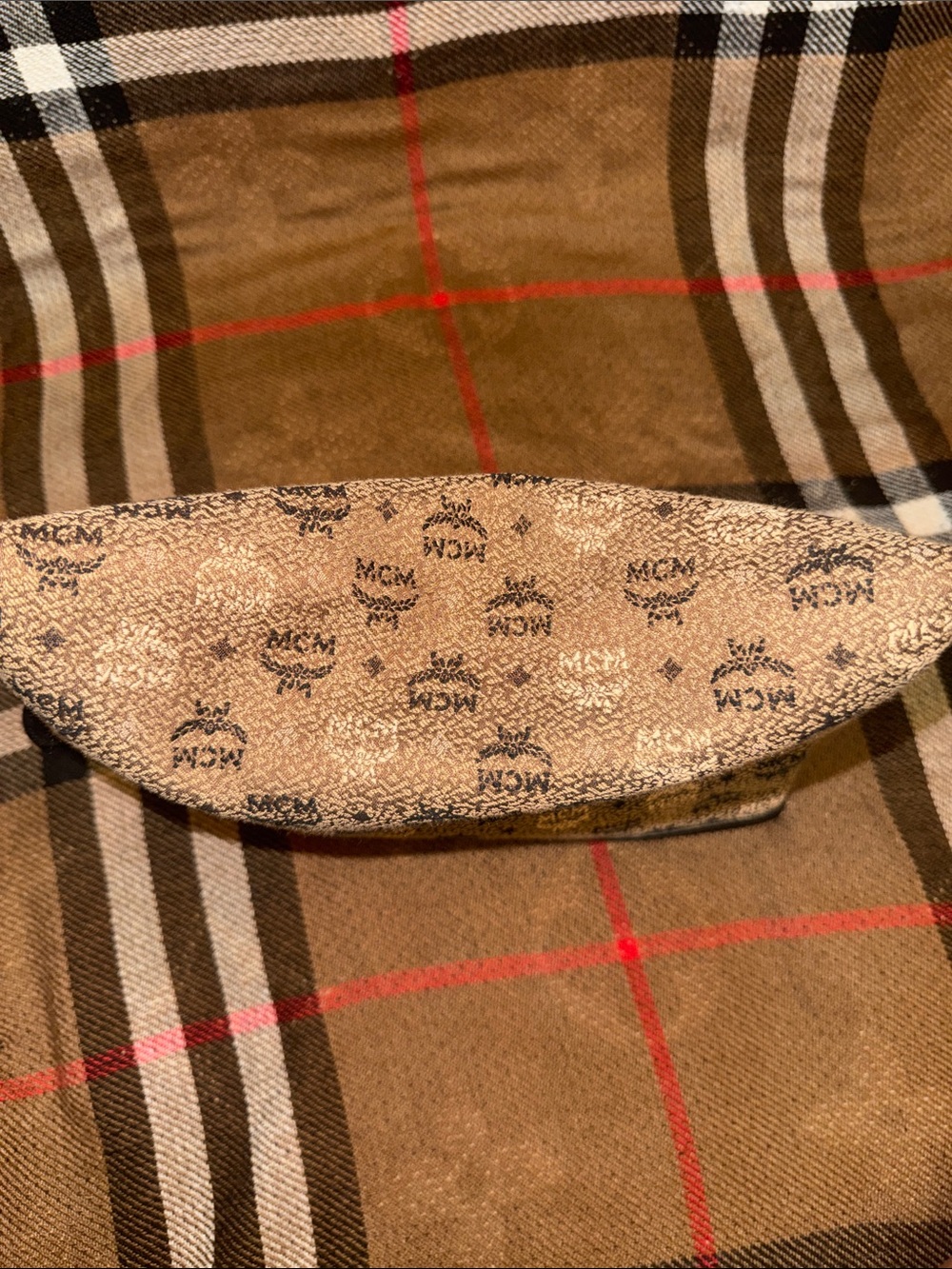 MCM  Authentic Tan Monogram Pouch - Picture 7 of 8